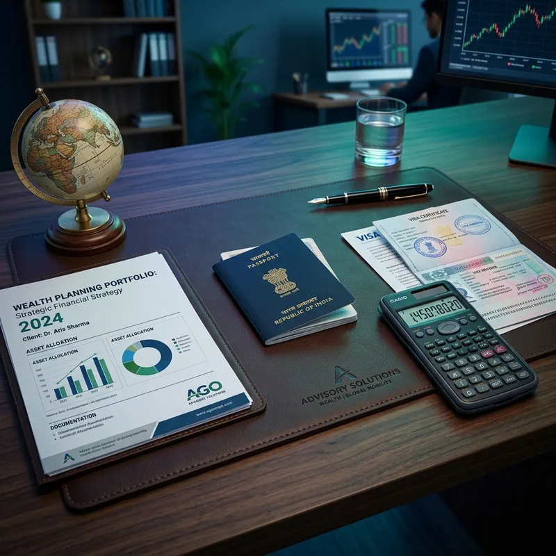 A conceptual illustration representing international tax repatriation with a globe, passport, and tax documents